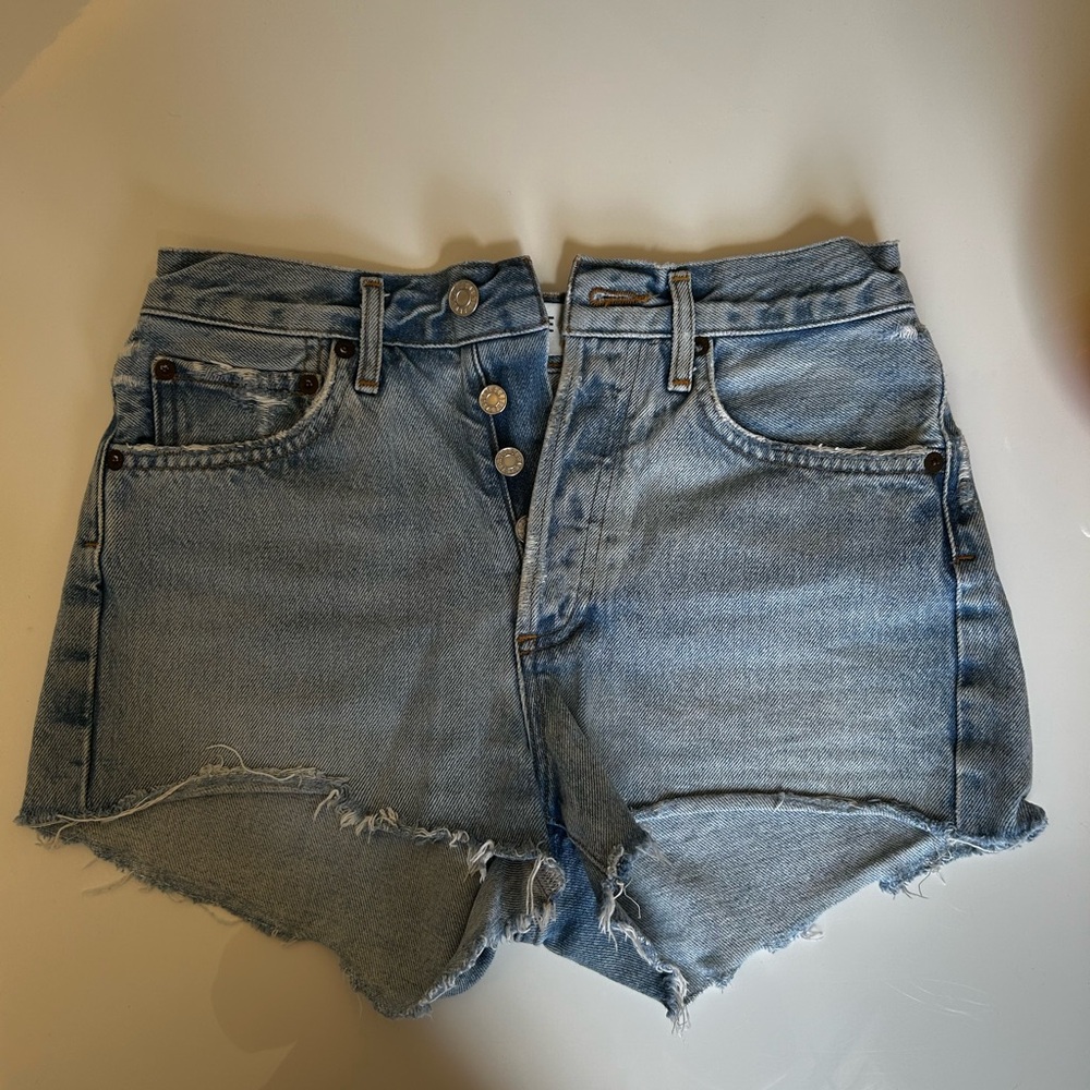 AGOLDE Parker Denim Cut Off Shorts
